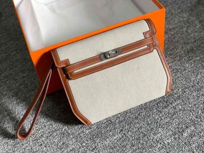 cheap quality Hermes Kelly Depeches 25 Canvas Barenia natual